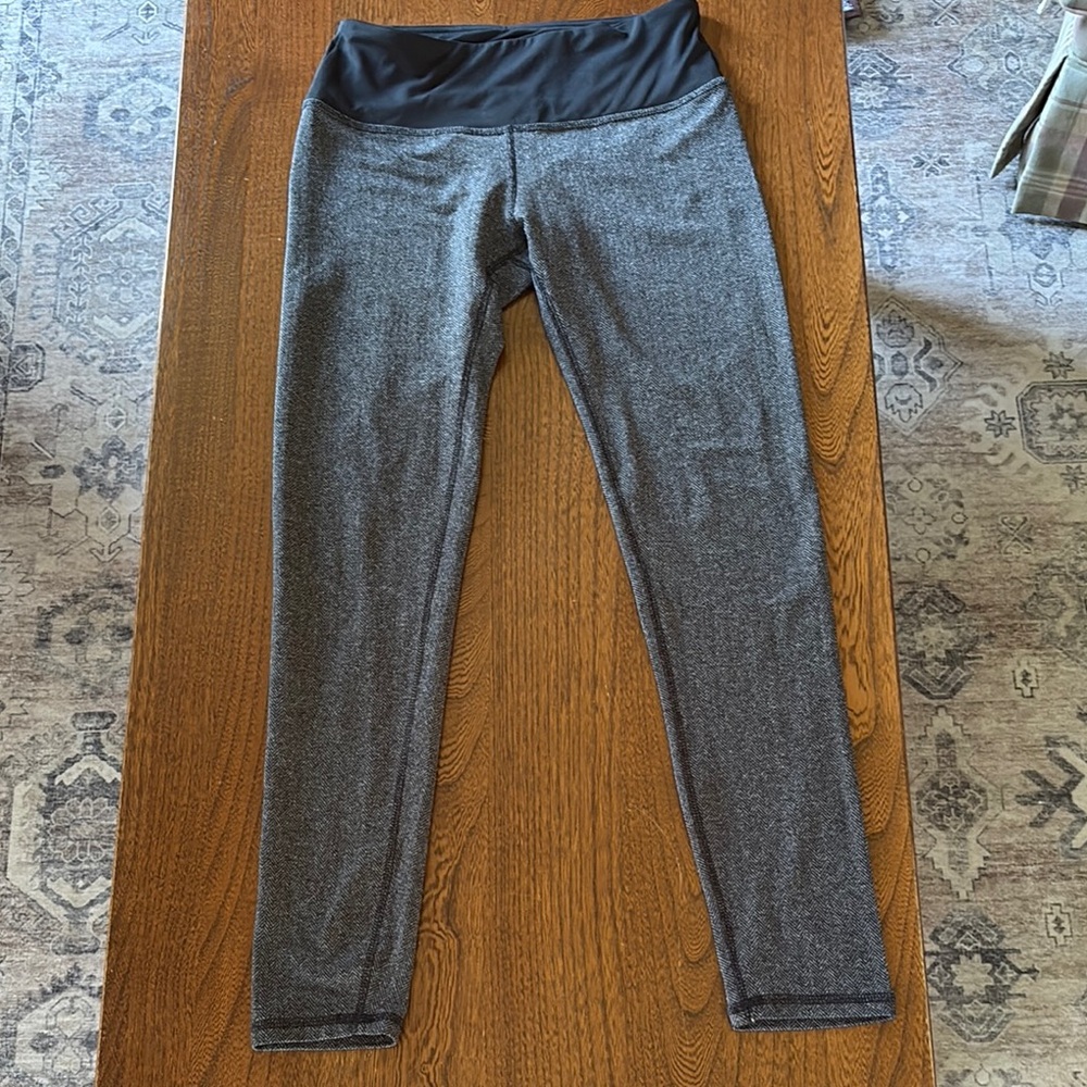RBX Gray/Black Herringbone Leggings Medium